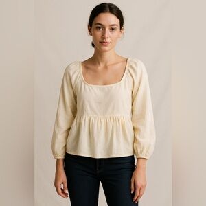 Michelle McDowell Swiss Dot Long Sleeve Blouse